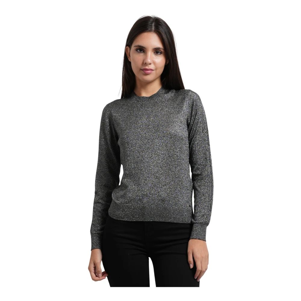 Armani Exchange Grey Regular Fit Pullover Metallic Knitted Viscose - Image 2