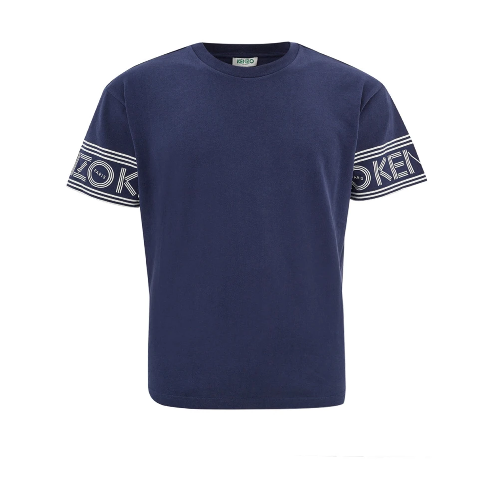 Kenzo Blauw Katoenen T-Shirt met Logo Blue Heren