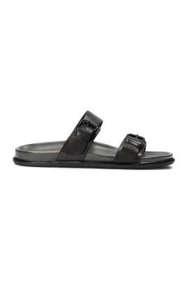Svart Läder Urban Slides