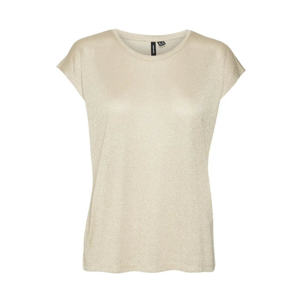 Vero Moda Zilver Mink GOUD Lurex Stijlvolle Top Beige Dames
