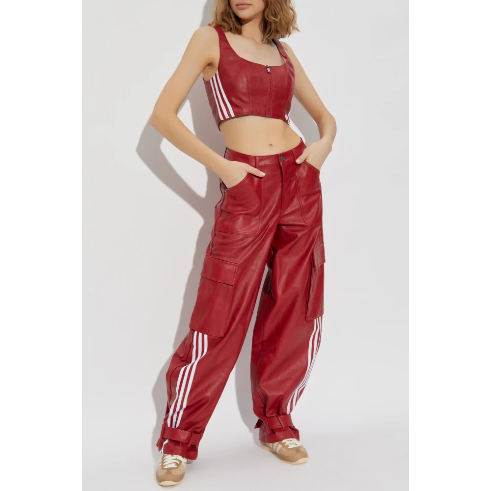 adidas Originals Nep lederen top Red Dames