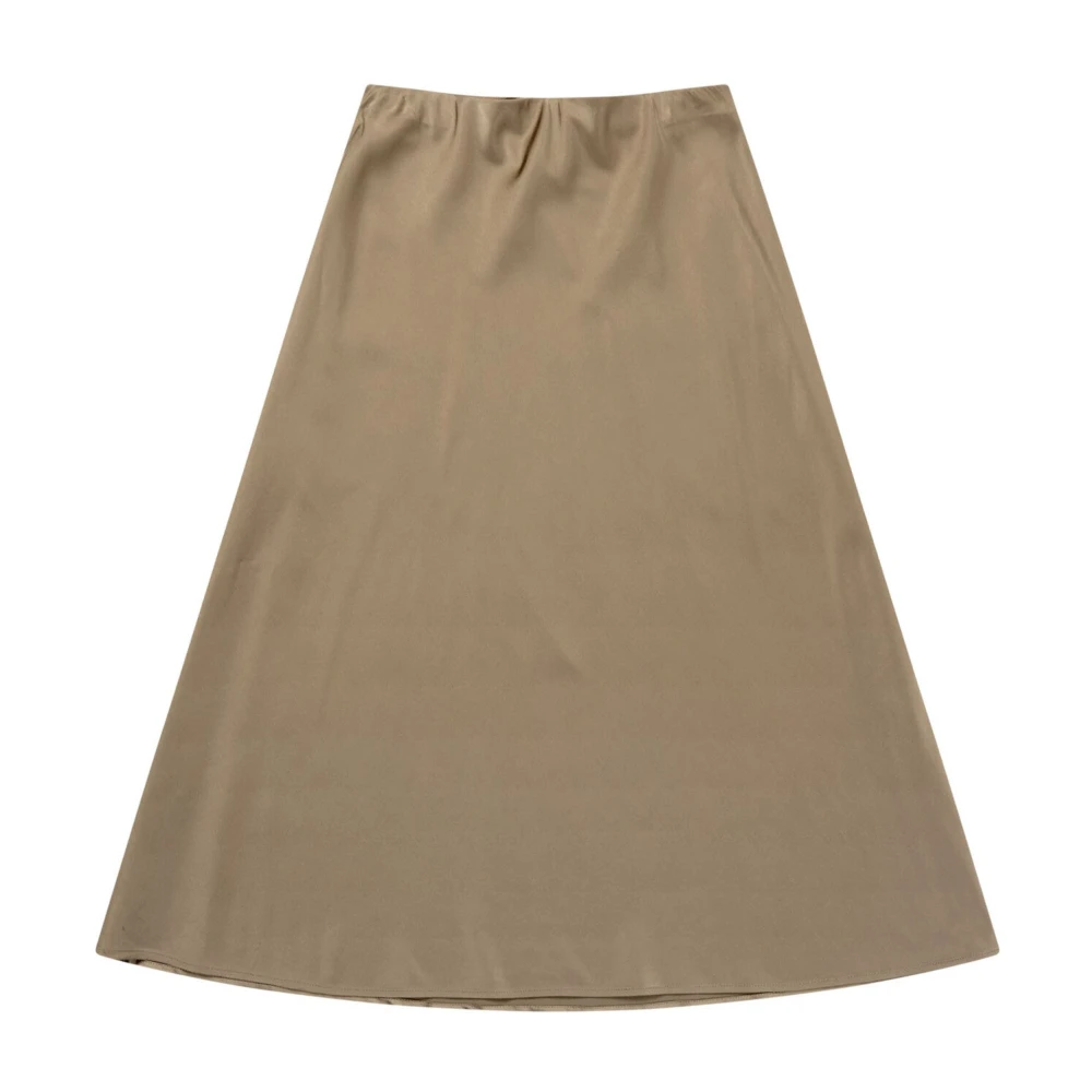 Munthe Women's Brown Midi Skirts, 2XL, Elegant Camel Skirt
