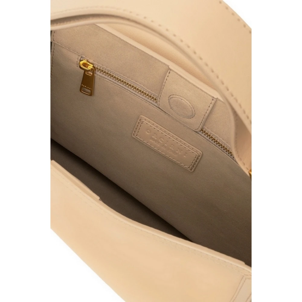 Orciani Beige Leren Dames Tas met Stiksels Beige Dames