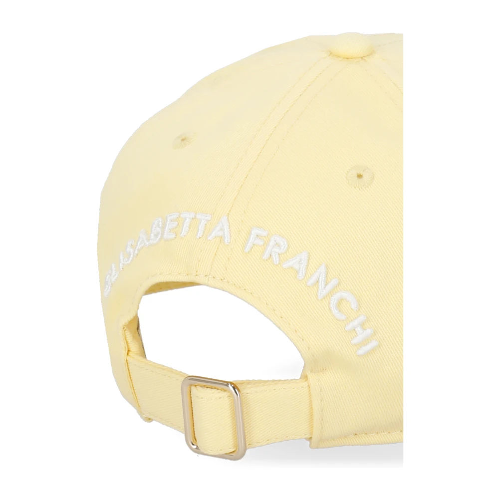 Elisabetta Franchi Gele Katoenen Pet met Harde Klep Yellow Dames