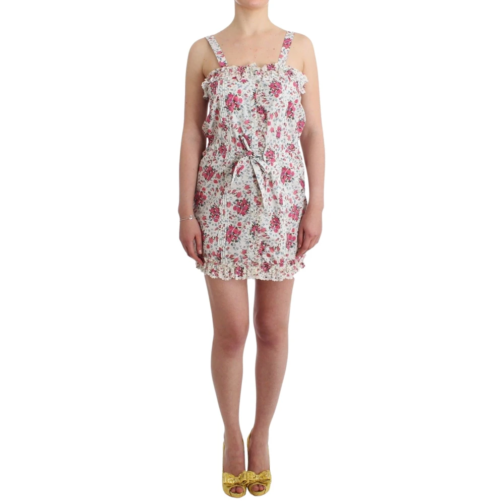 Ermanno Scervino Women's Pink Beachwear Floral Beach Mini Dress Short | : Size 16 - Image 2