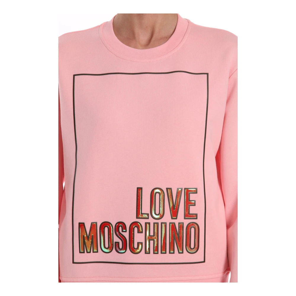Love Moschino T-Shirt Jurk met Grafische Print en Logo Pink Dames