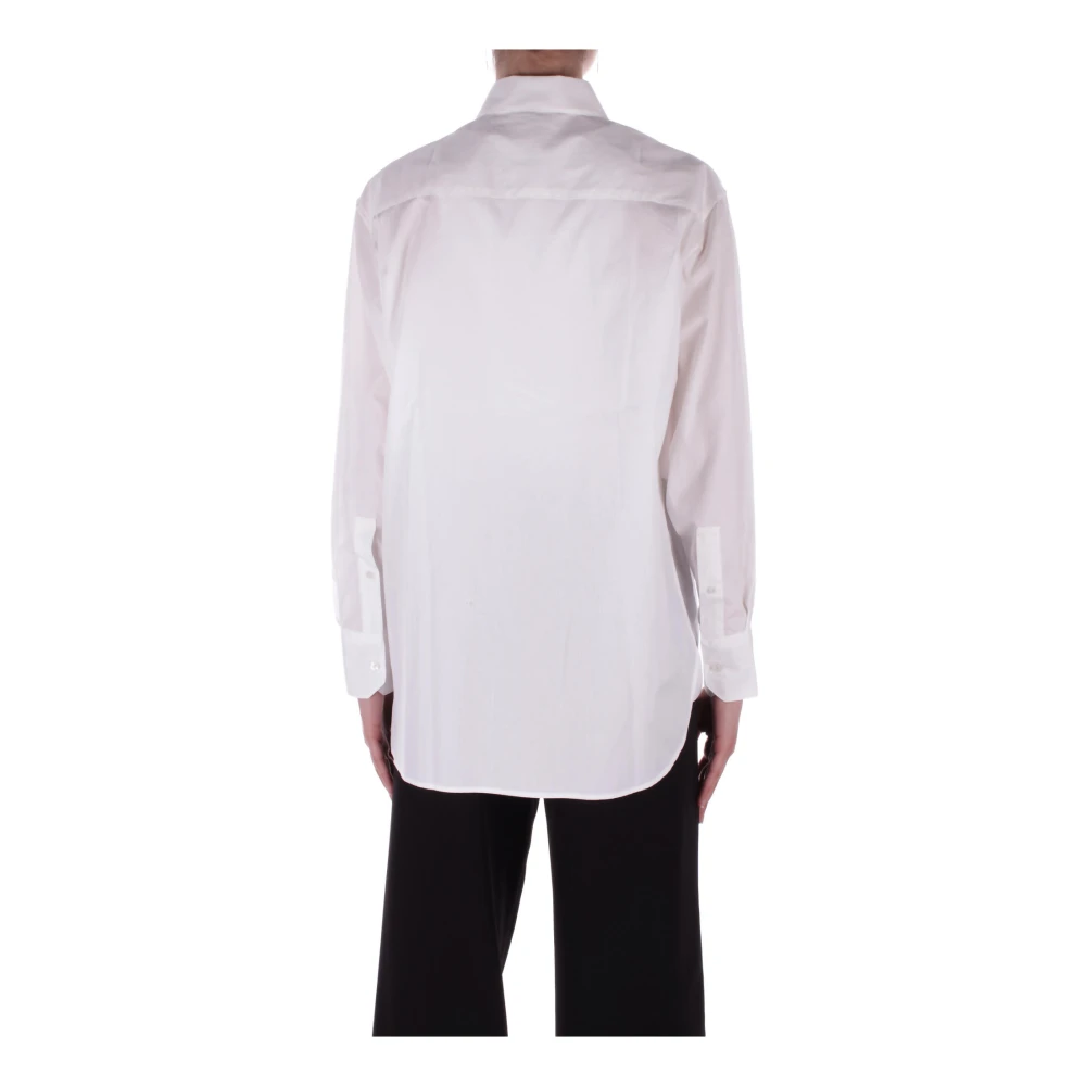 Lacoste Logo Front Button Shirt White Dames