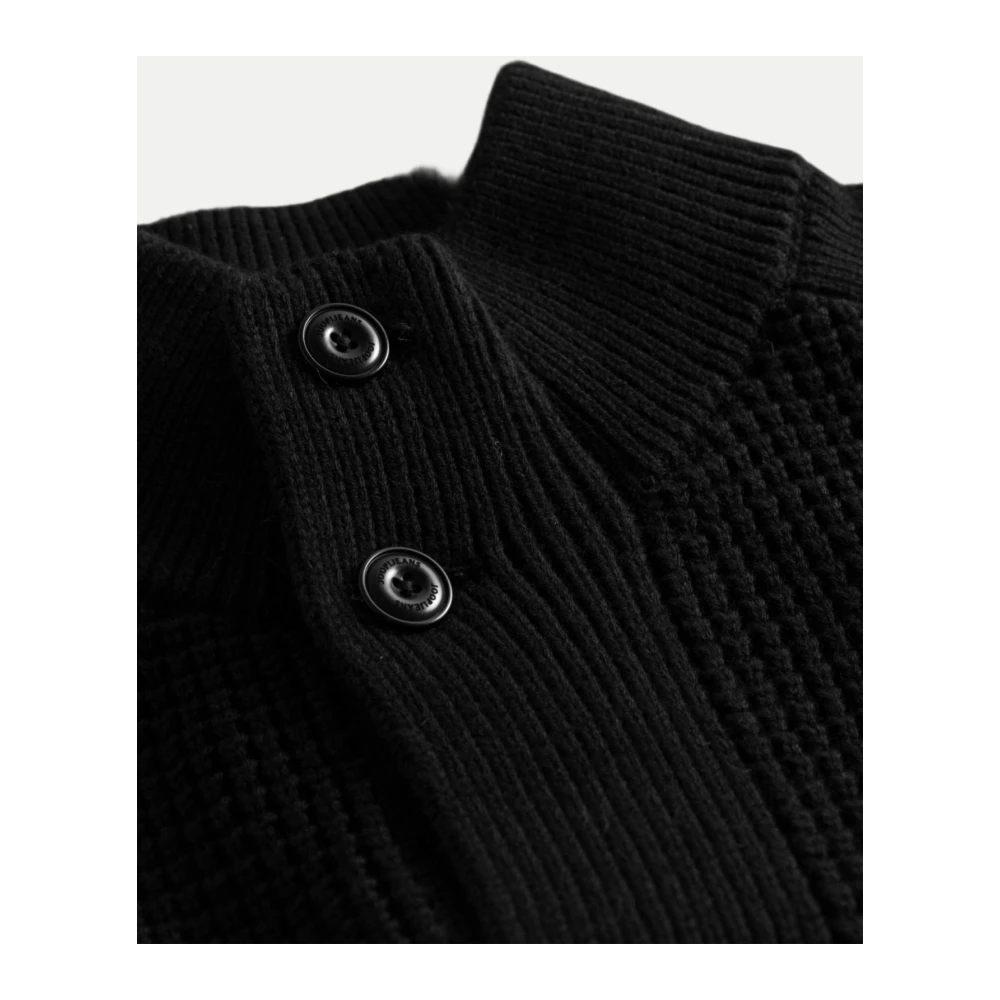 Joop! Gebreid jack met hoge kraag en knoopsluiting Black Heren