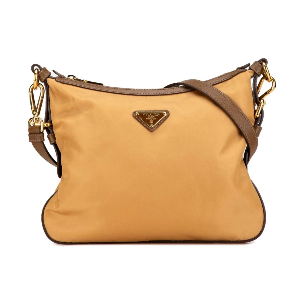 Prada Vintage Women's Brown Pre-Owned Vintage Nylon Crossbody Bag