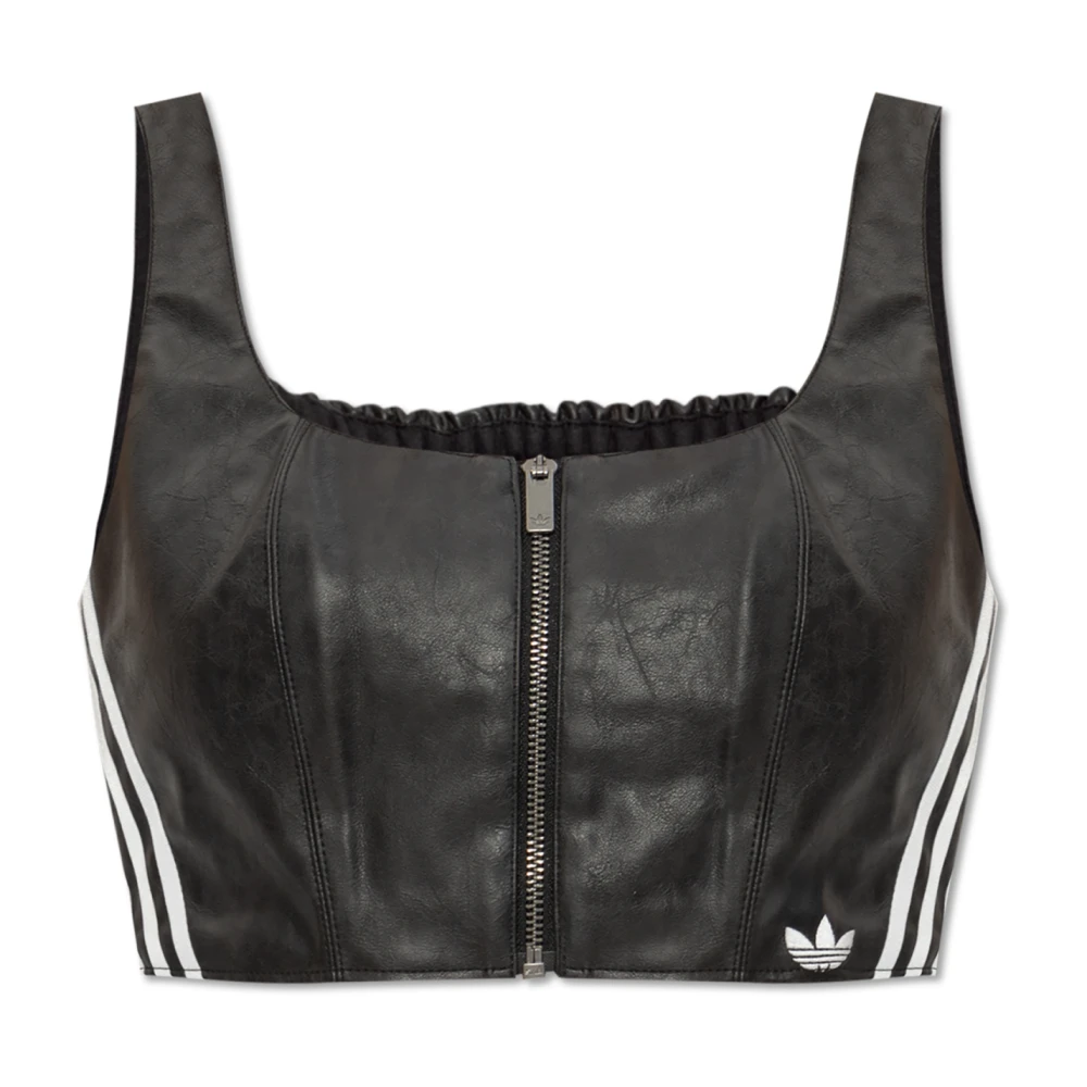 adidas Originals Nep lederen top Black Dames