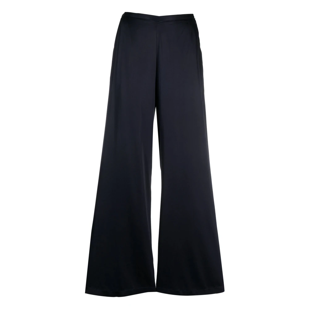 Forte Forte Women's Blue Elegant High Waist Silk Trousers - Wide Trousers - Xl - Trousers