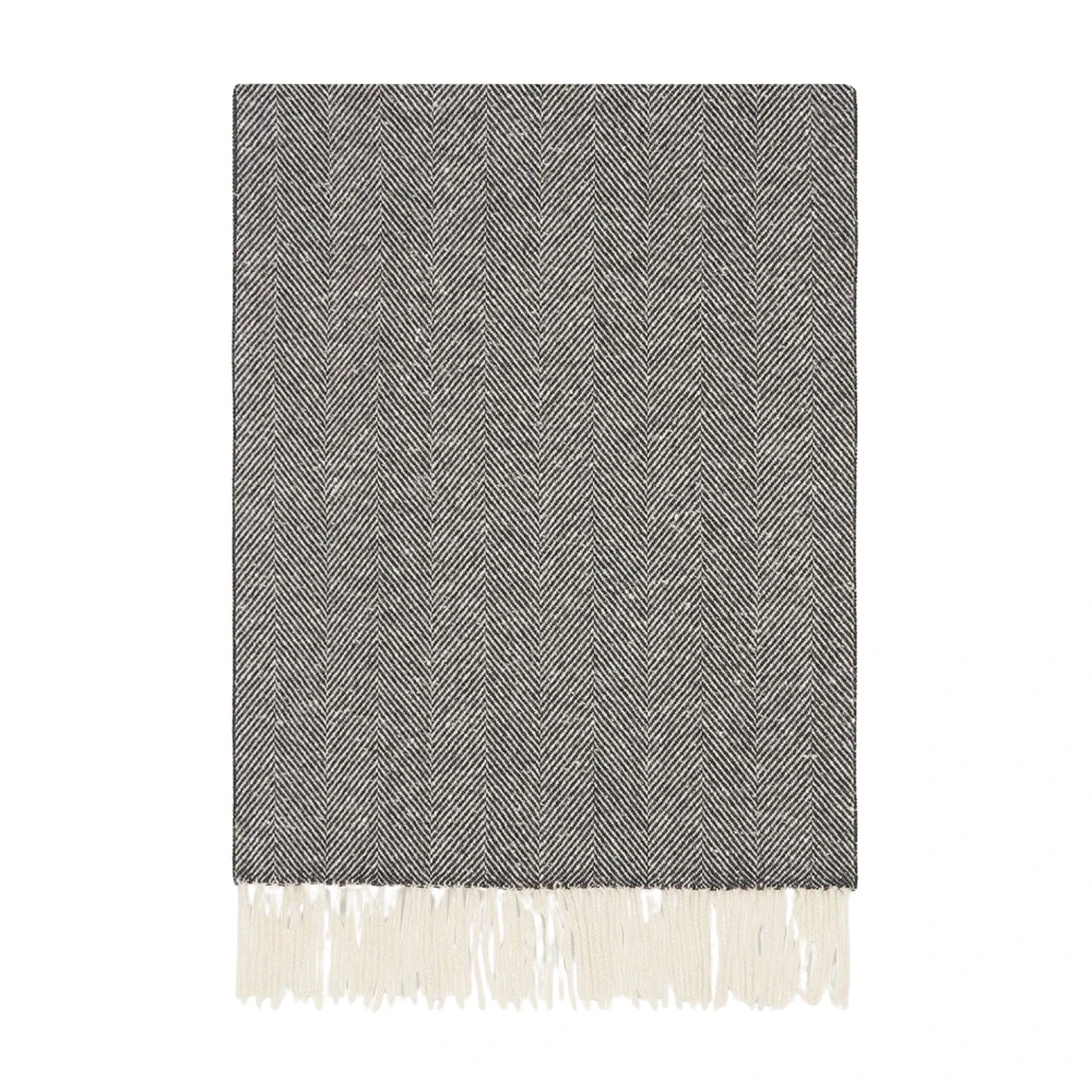 Kiton Kasjmier Herringbone Sjaal Gray Dames