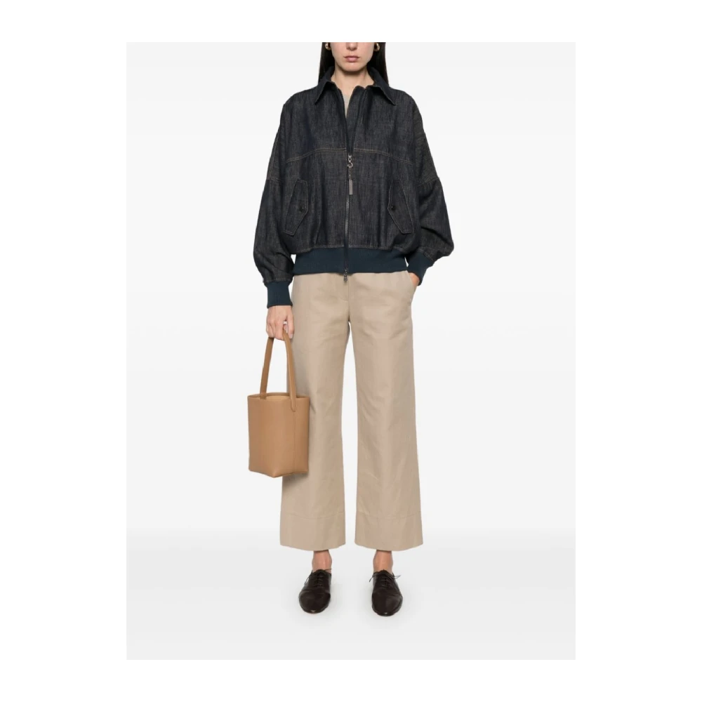 BRUNELLO CUCINELLI Elegante Katoenen Buitenkleding Jas Blue Dames