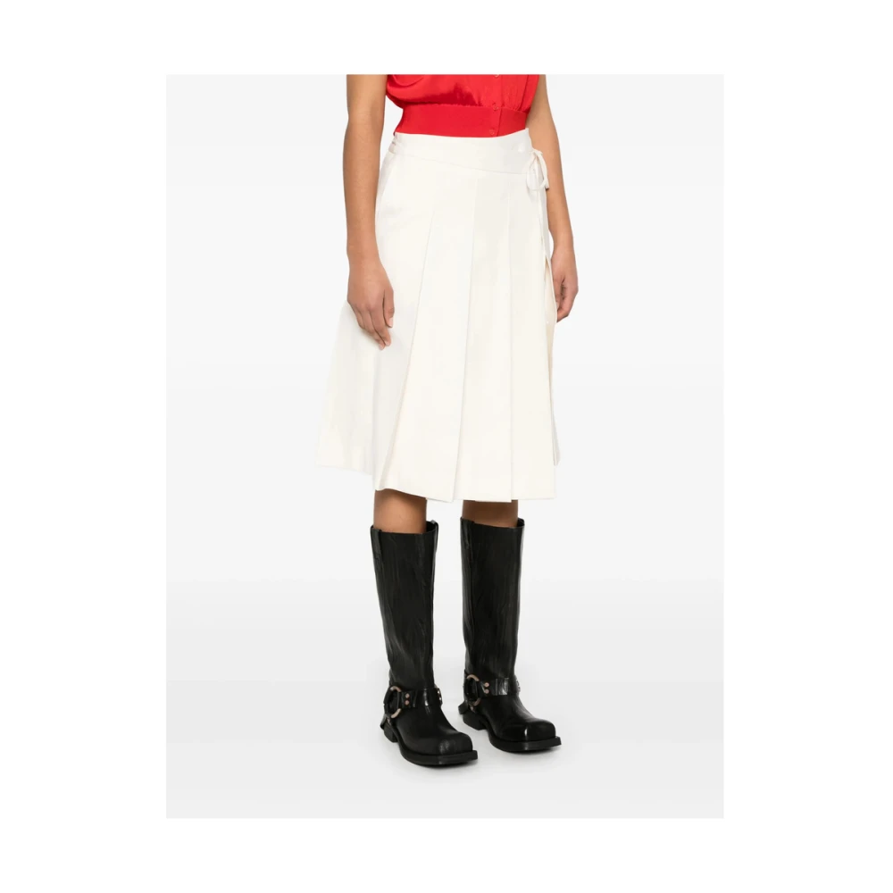 Dunst Amandel Beige Zijden Strik Shirt White Dames