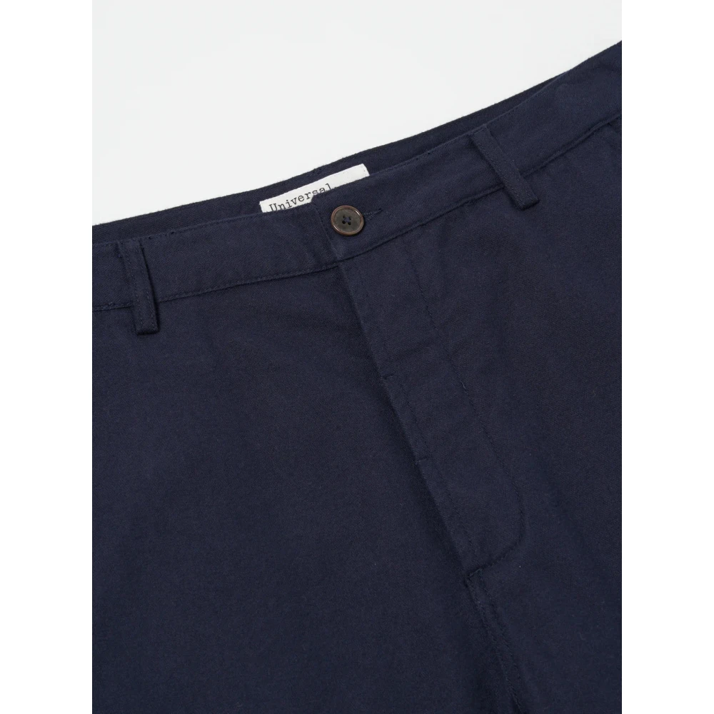 Universal Works Marine Geborstelde Twill Militaire Chino Blue Heren