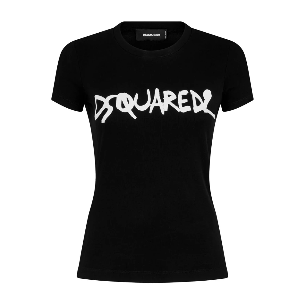Dsquared2 Zwarte T-shirts en Polos Black Dames