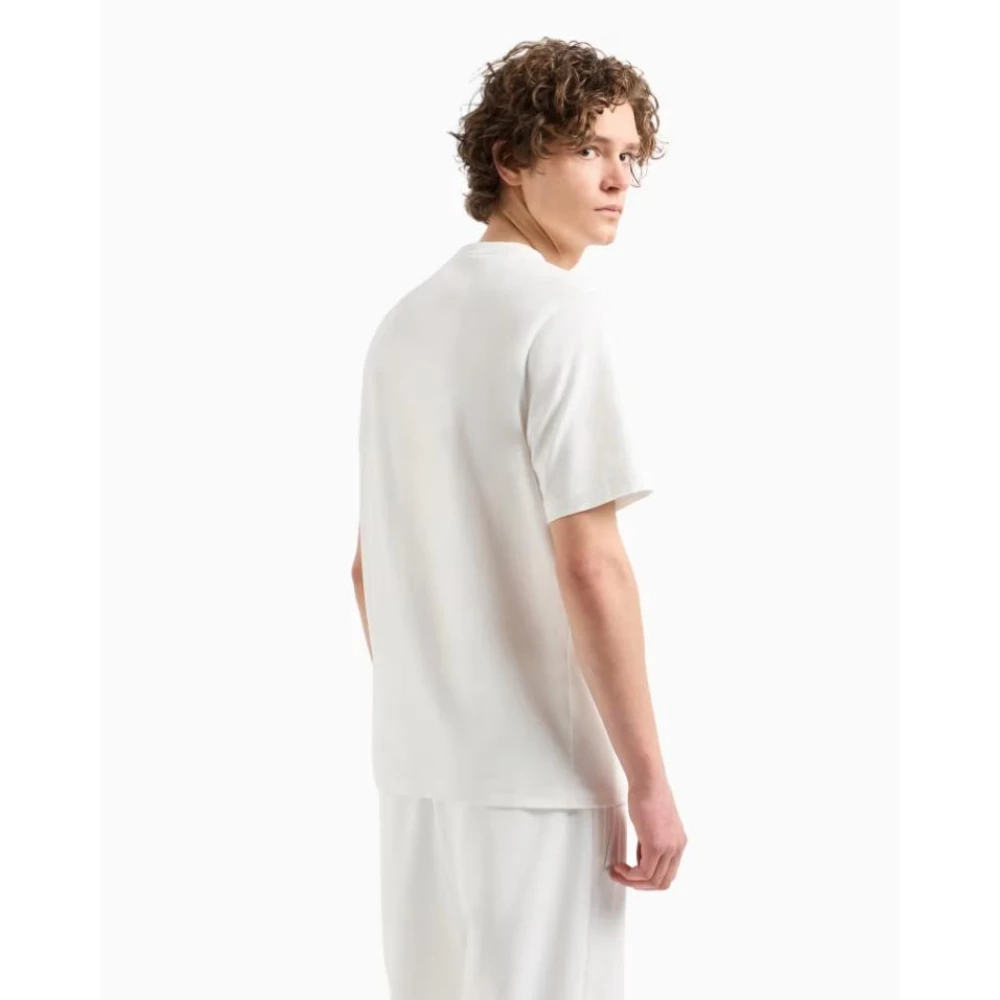 Armani Exchange Katoenen Jersey Relaxed Fit T-shirt White Heren