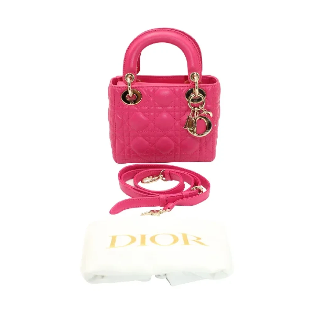 Dior Vintage Pre-owned Leather handbags Pink Dames