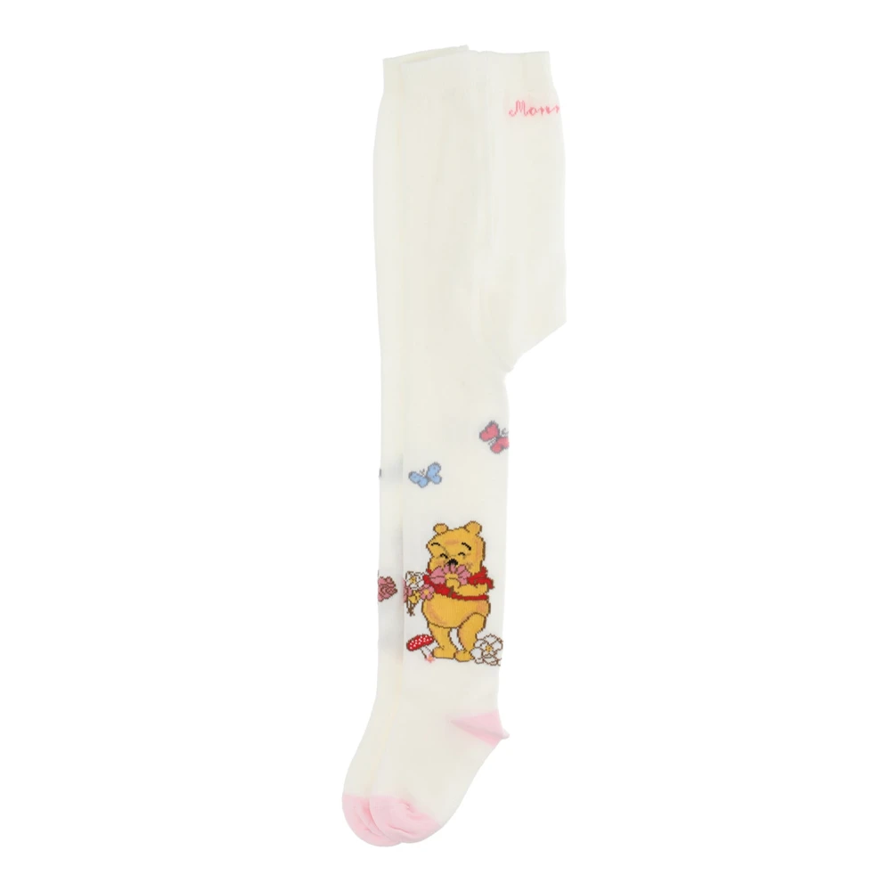 Monnalisa Girls White Collant With Winnie The Pooh Jacquard - Kids Socks - 2 Y - Kids