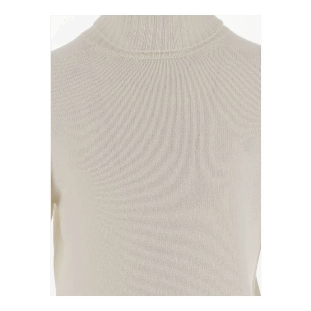 Malo Luxe Cashmere Coltrui Sweater White Heren