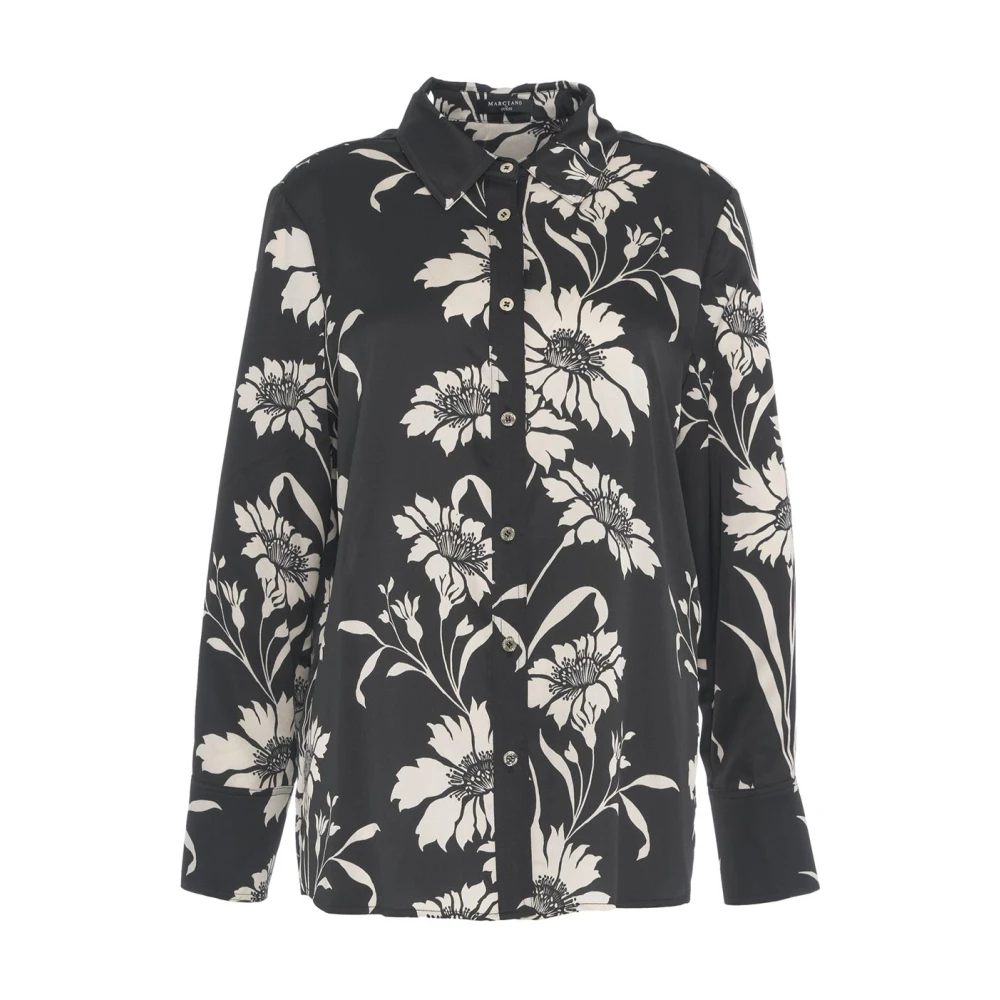 Guess Zwarte Bloes Bloemen Elegant Stijl Black Dames