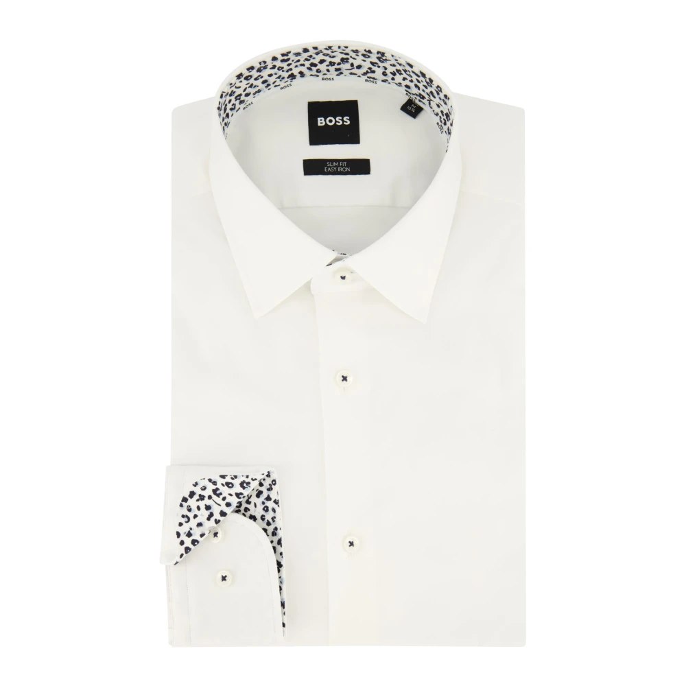 Hugo Boss Elegant Business Overhemd Wit White Heren