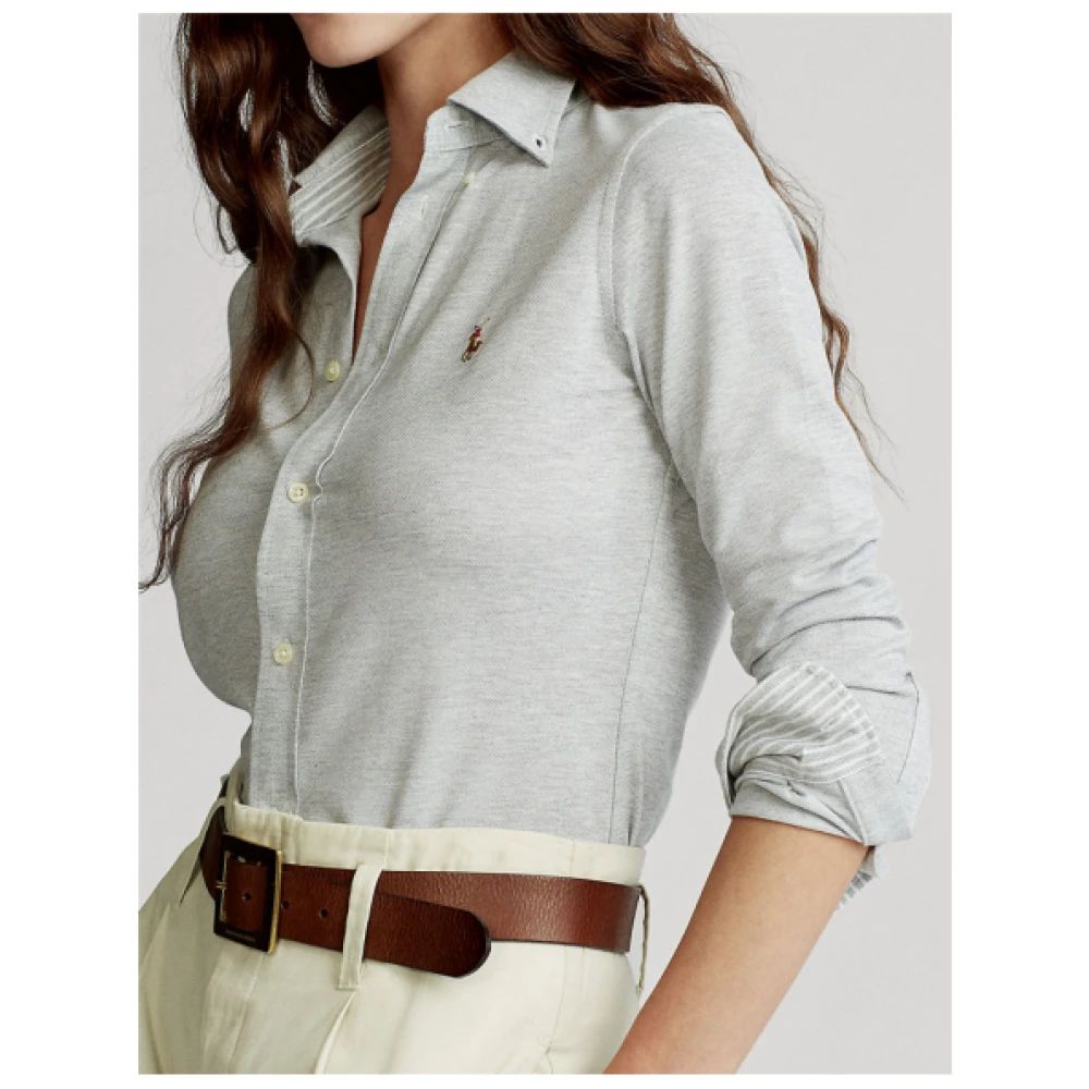 Polo Ralph Lauren Heidi Polo Gebreide Shirt Gray Dames