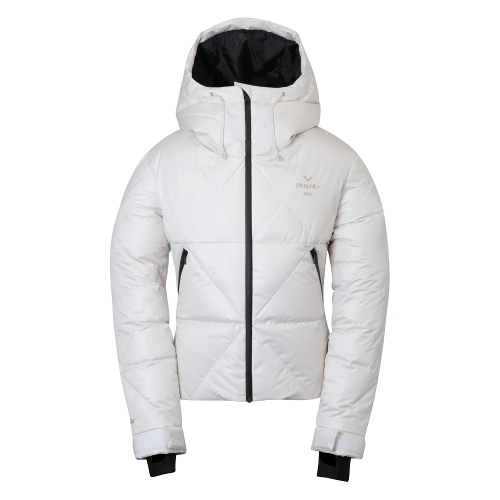 Phenix Witte Diamant Gewatteerde Jas White Dames