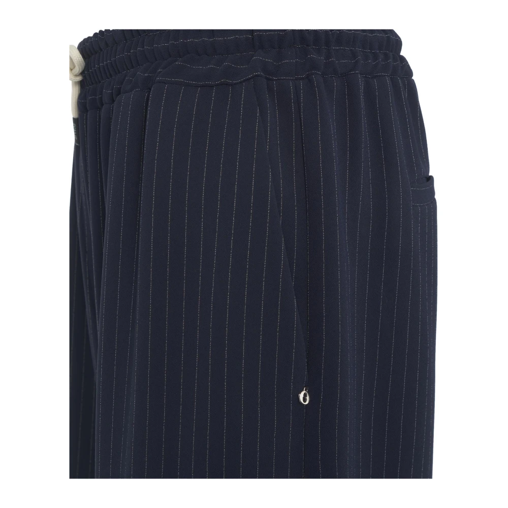 Ottod'Ame Blauwe Bermuda Shorts met Pinstripes Blue Dames