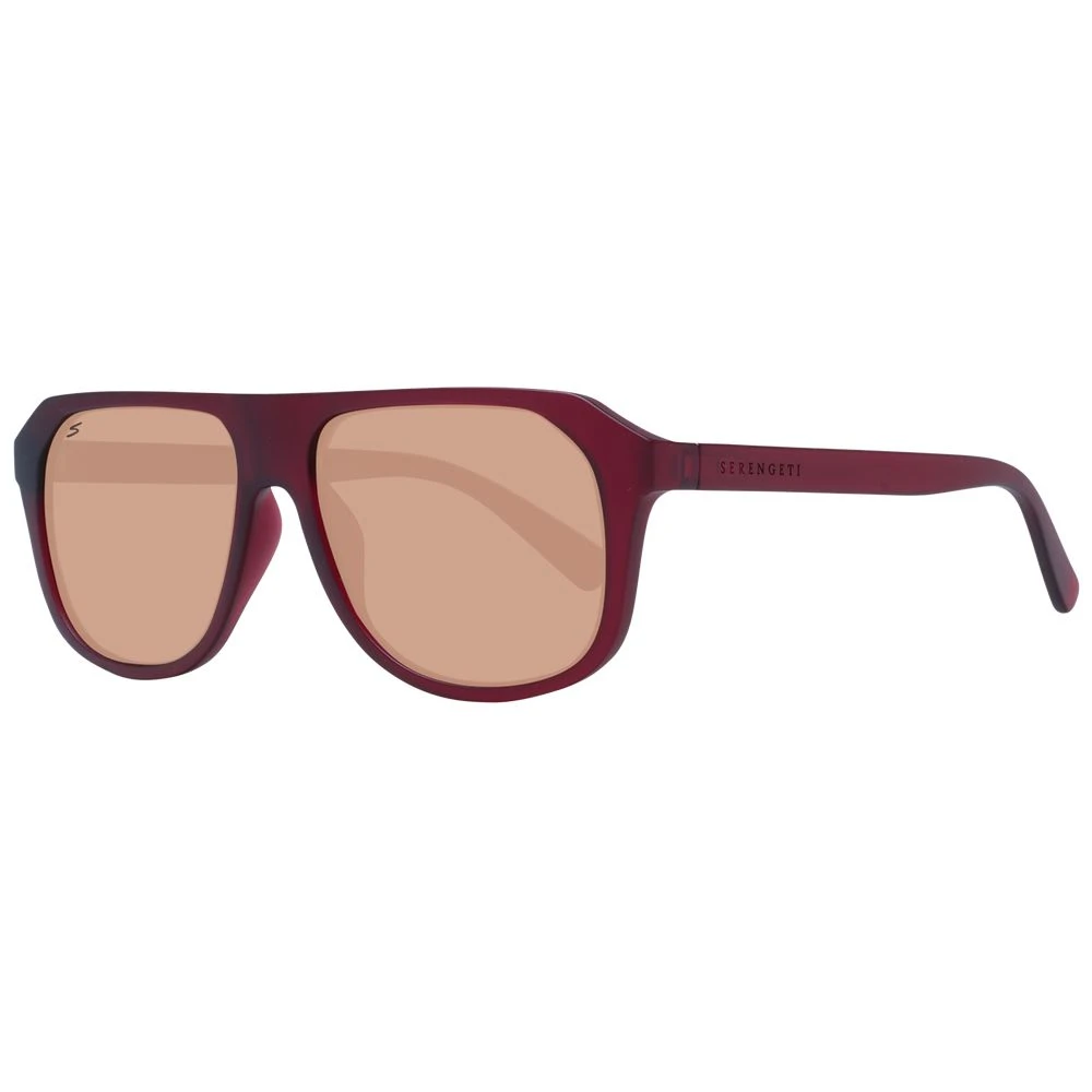 Serengeti Unisex Burgundy Round Polarized Sunglasses