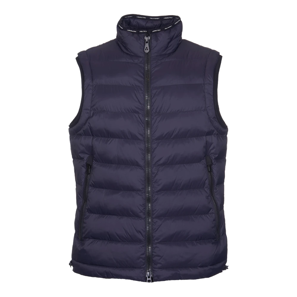 Peuterey Blauw Mouwloos Donsjack Gewatteerd Ontwerp Blue Heren