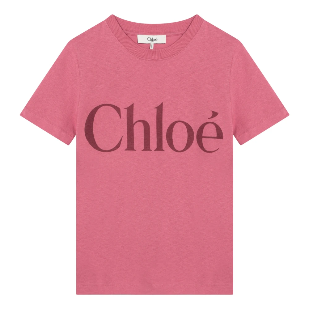 Chloé Korte mouwen ronde hals T-shirt Pink Dames