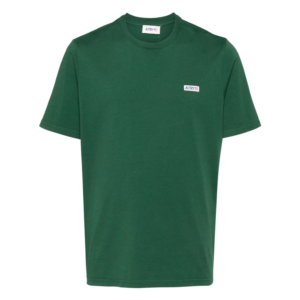 Autry Groene T-shirts en Polos met Logoed Patch Green Heren