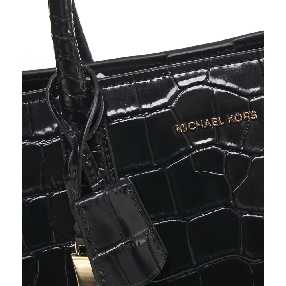 Michael Kors Zwarte Krokodillenleren Handtas Black Dames
