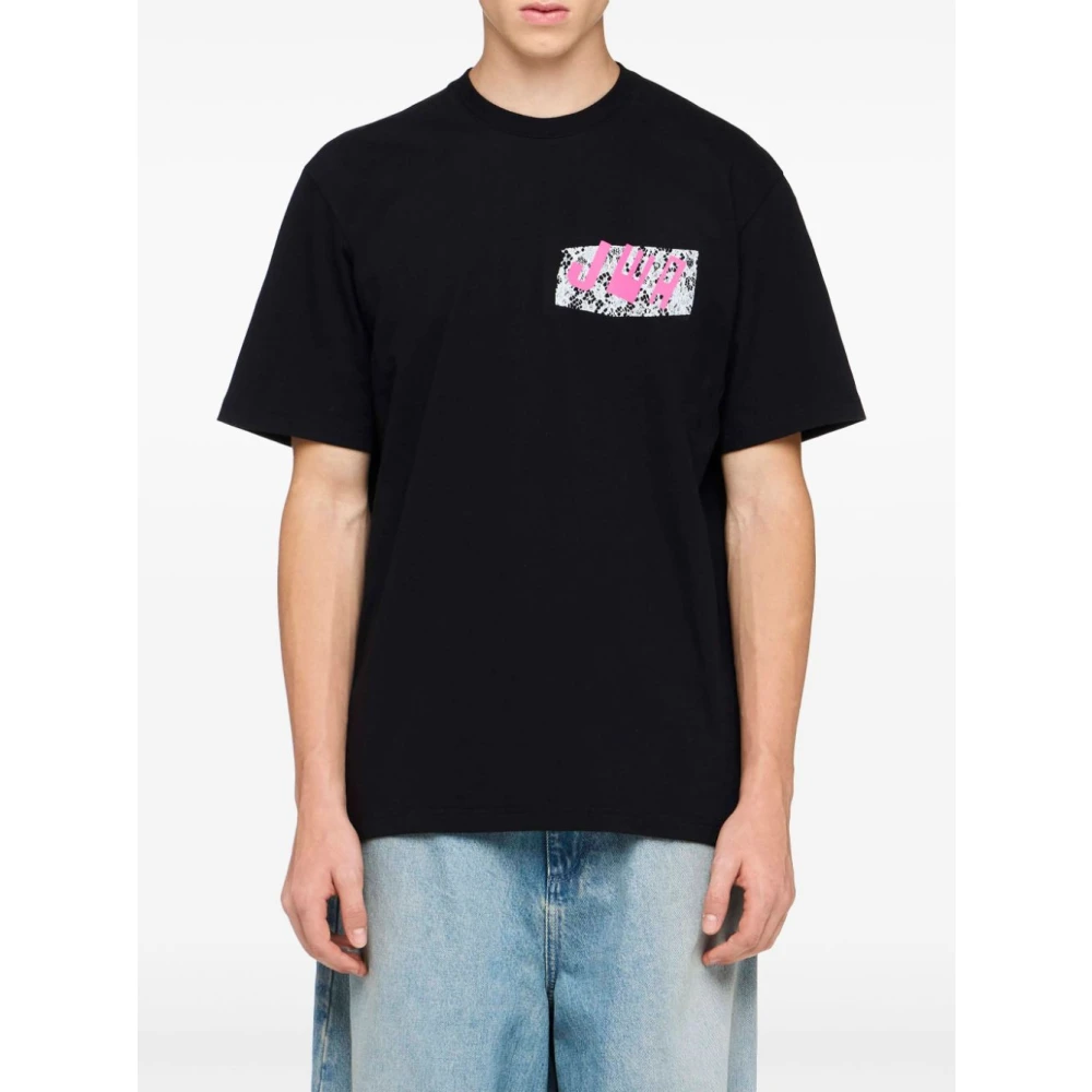 JW Anderson Zwarte T-shirt voor Mannen Black Heren