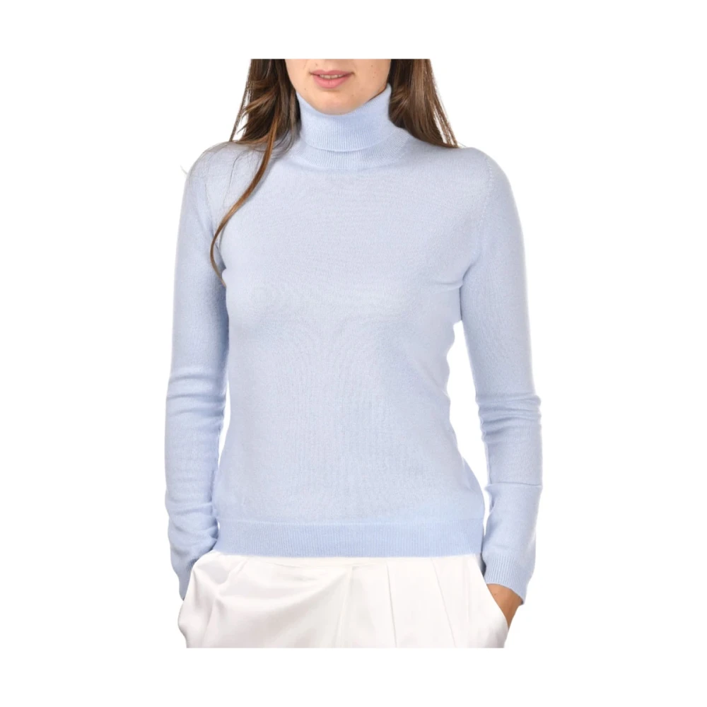 Gran Sasso Kasjmier Rolnek Trui Lichtblauw Blue Dames