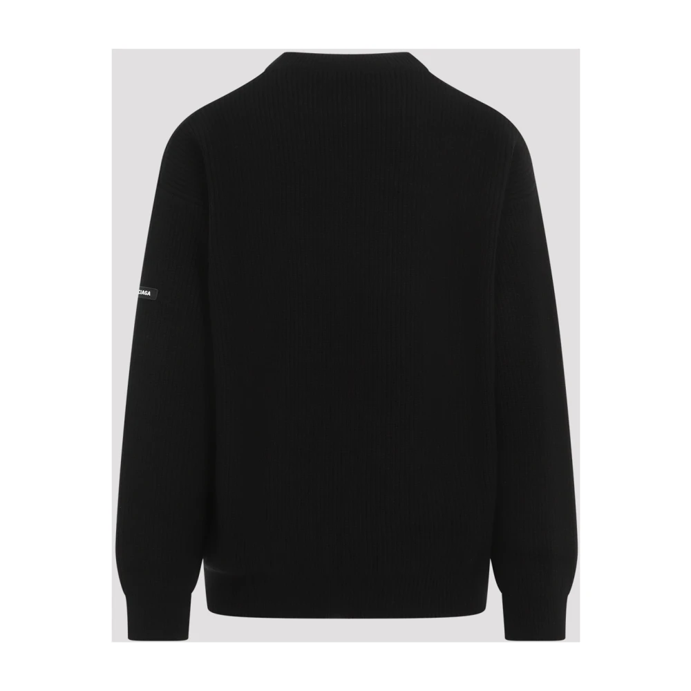 Balenciaga Zwarte Crew Neck Sweater Black Heren