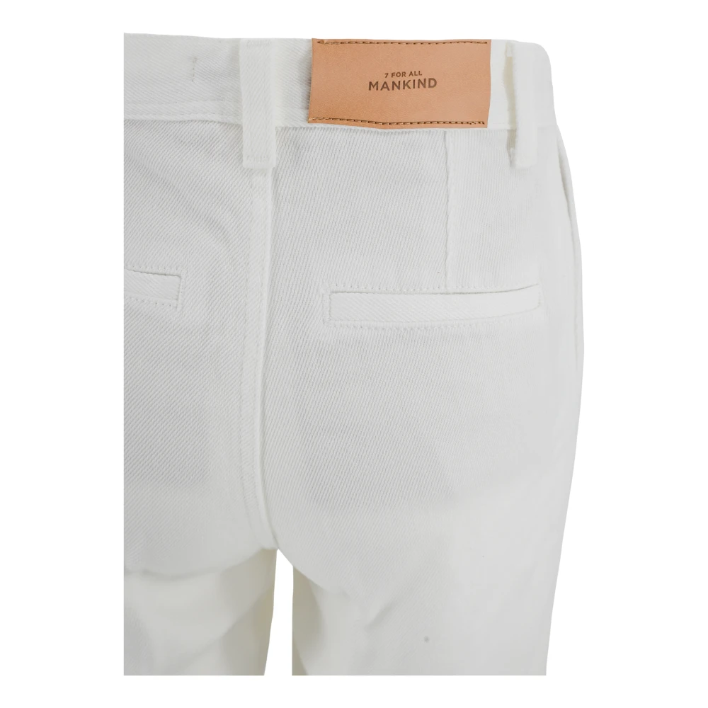 7 For All Mankind Wijde Broek Zomerse Stijl White Dames