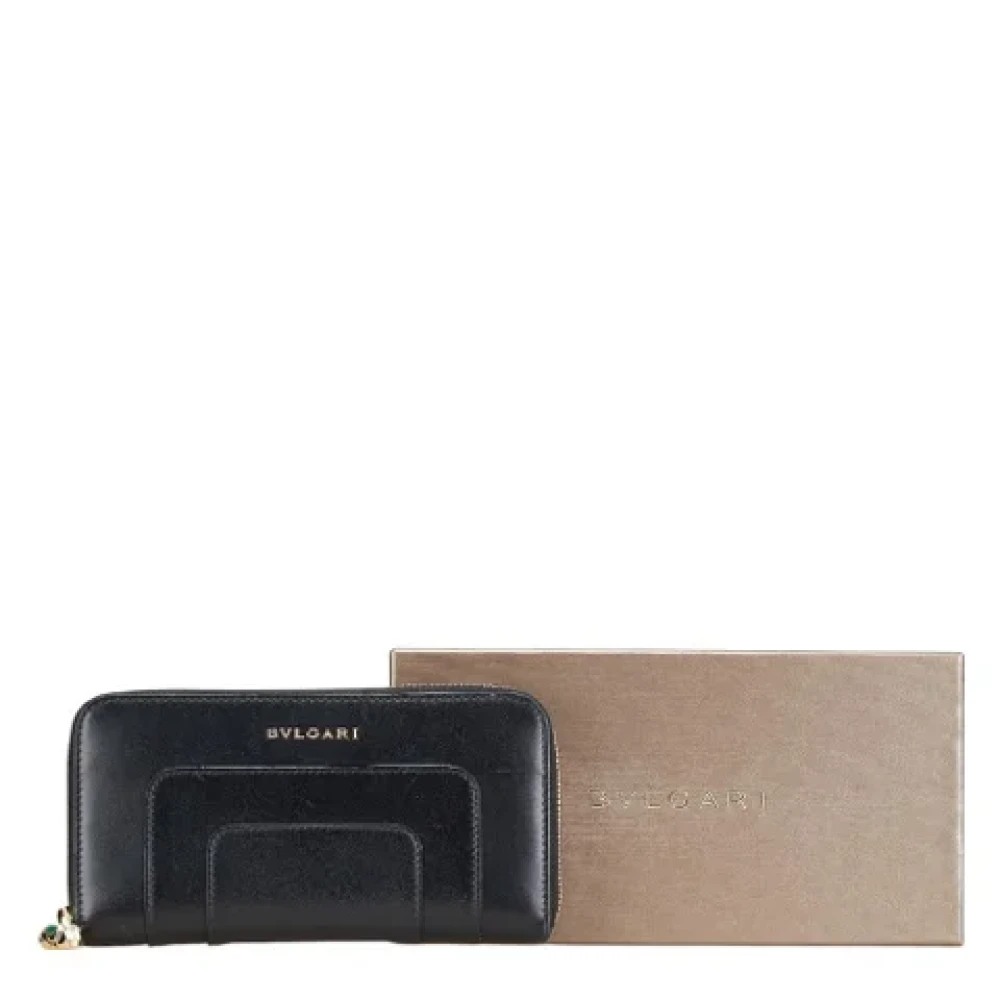 Bvlgari Vintage Pre-owned Leather wallets Black Dames