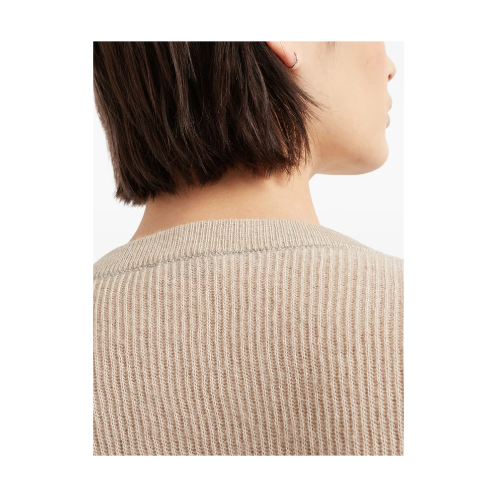 BRUNELLO CUCINELLI Beige Crew Neck Sweater Beige Dames