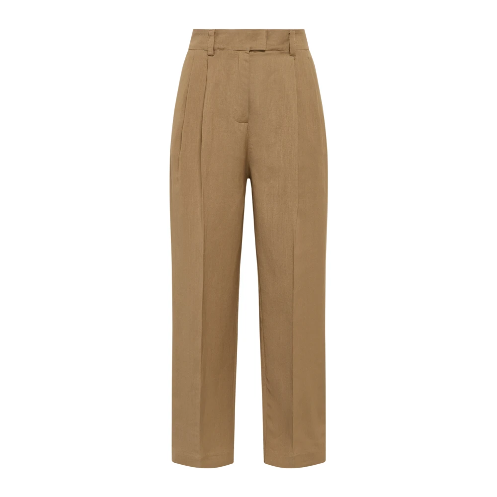 Maliparmi Magnolia Linnen Broek Brown Dames