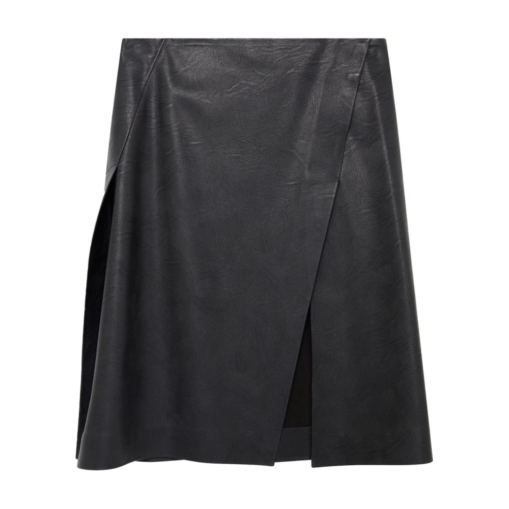 Stella Mccartney Zwarte A-lijn Rok met Asymmetrisch Design Zwarte A-lijn knielange rok Black Dames