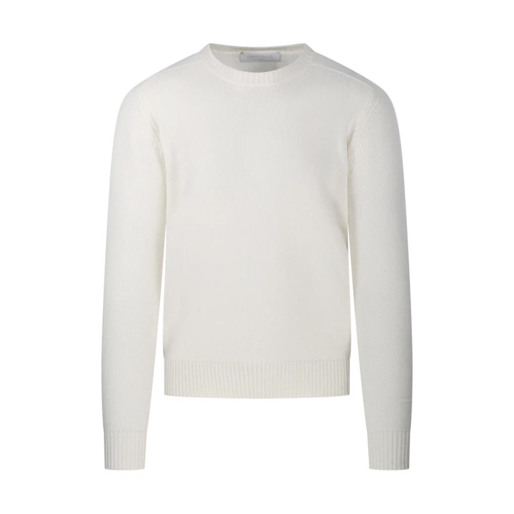 Cashmere Company Ecru Ronde Hals Sweater White Heren