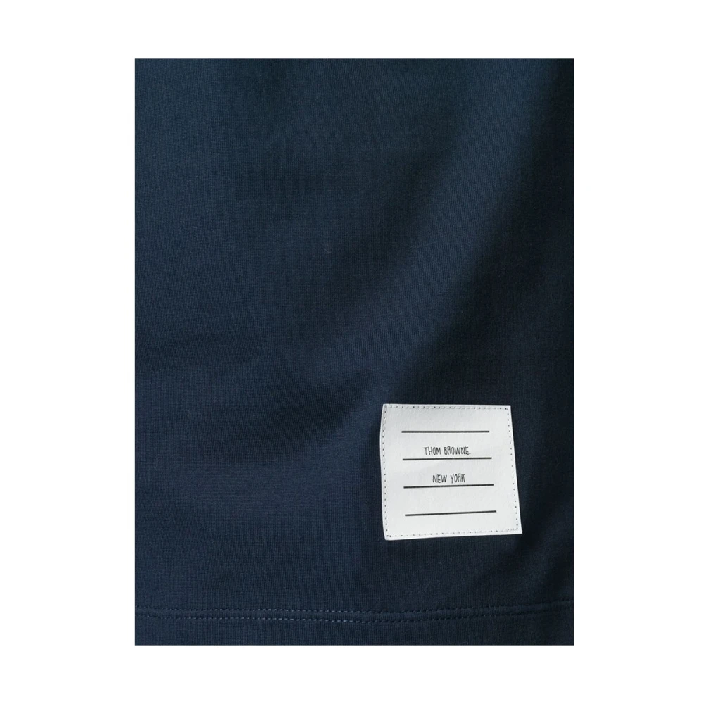 Thom Browne Navy Blue Side Slit Tee Blue Heren