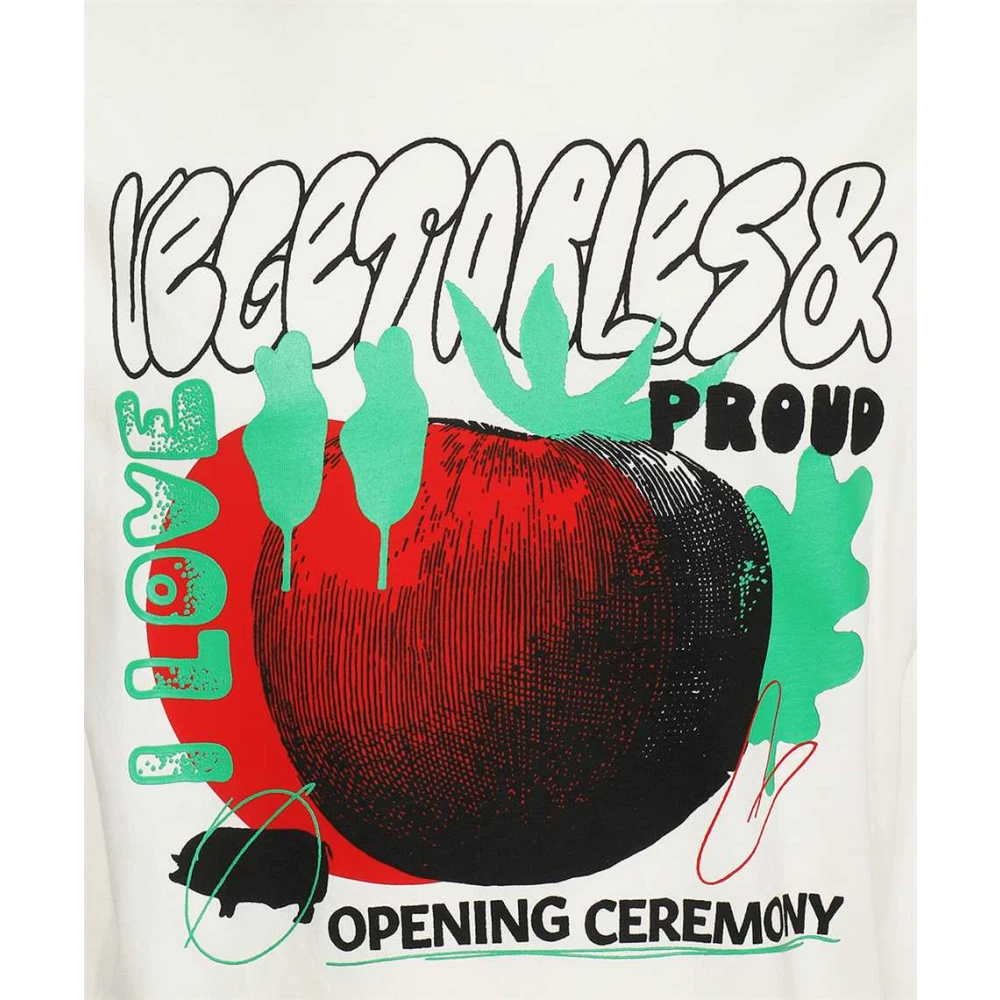 Opening Ceremony Bedrukt katoenen T-shirt White Dames