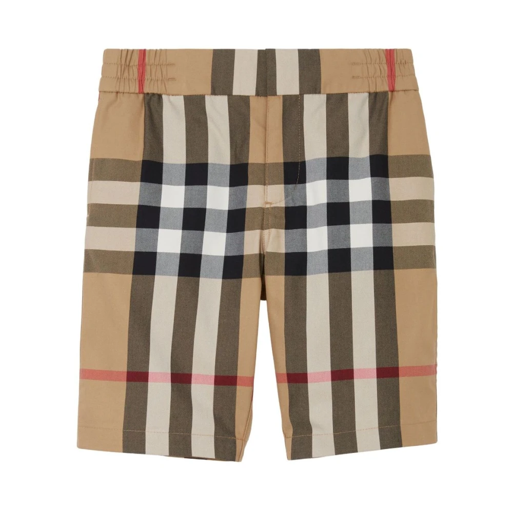 Burberry Beige Halford Rutiga Shorts Beige, Pojke