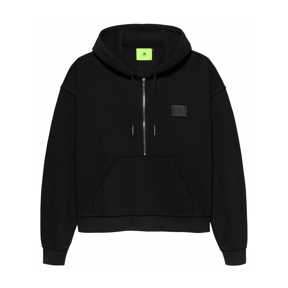 New Amsterdam Surf Association Svart Half Zip Hoodie Bomull Män Black, Herr