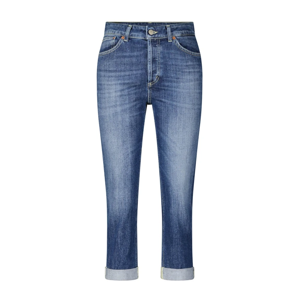 Dondup Blauwe Loose Fit Enkel Lengte Jeans Blue Dames