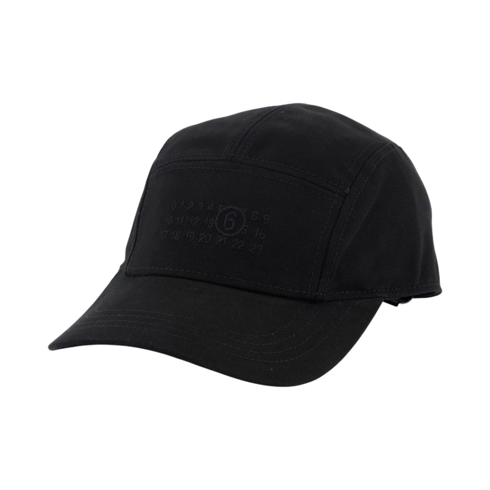 Mm6 Maison Margiela Men's Black Hats & Caps, M, Cotton Canvas Cap