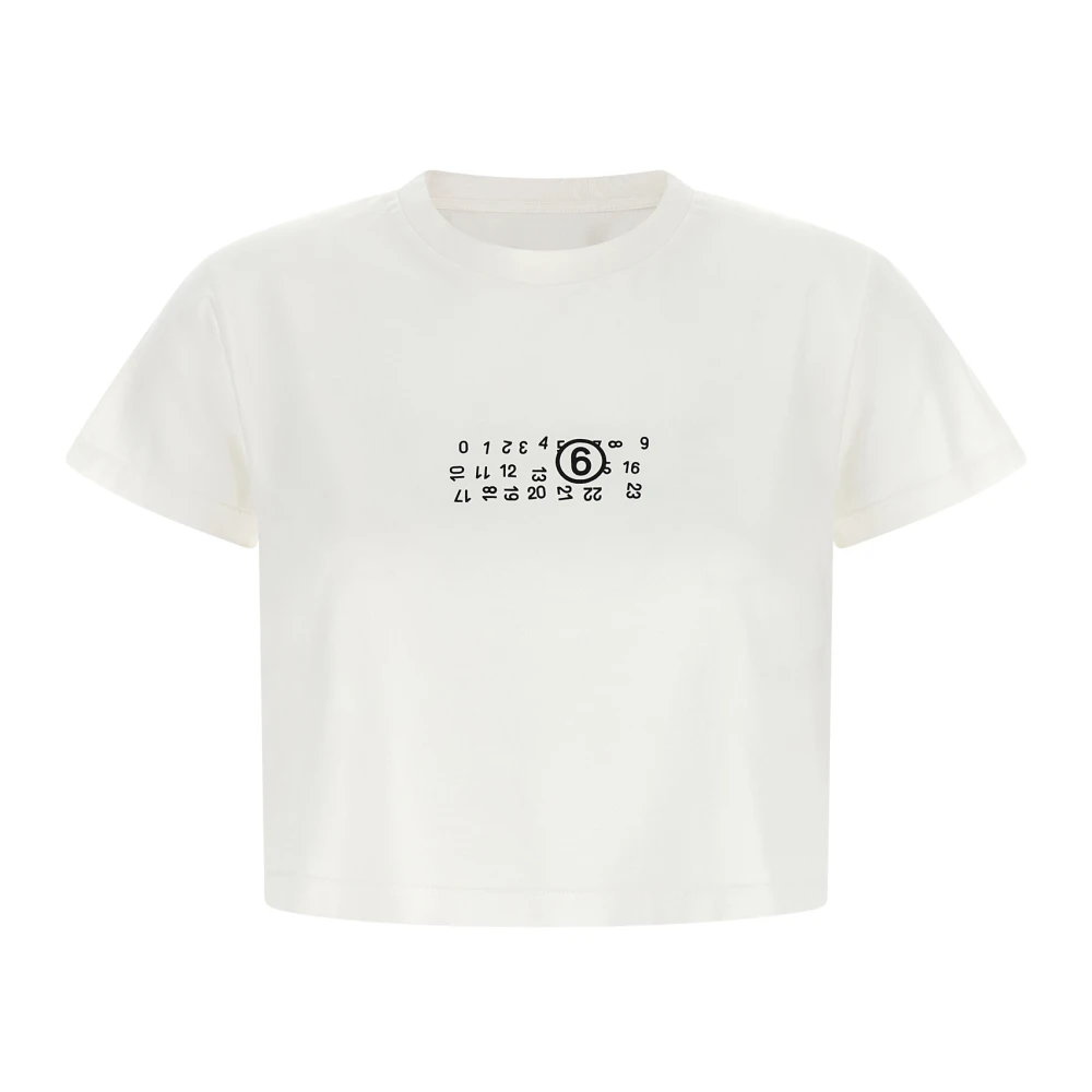 Mm6 Maison Margiela Numeric Signature T-Shirt - Female - T-Shirts - White - M - Tops